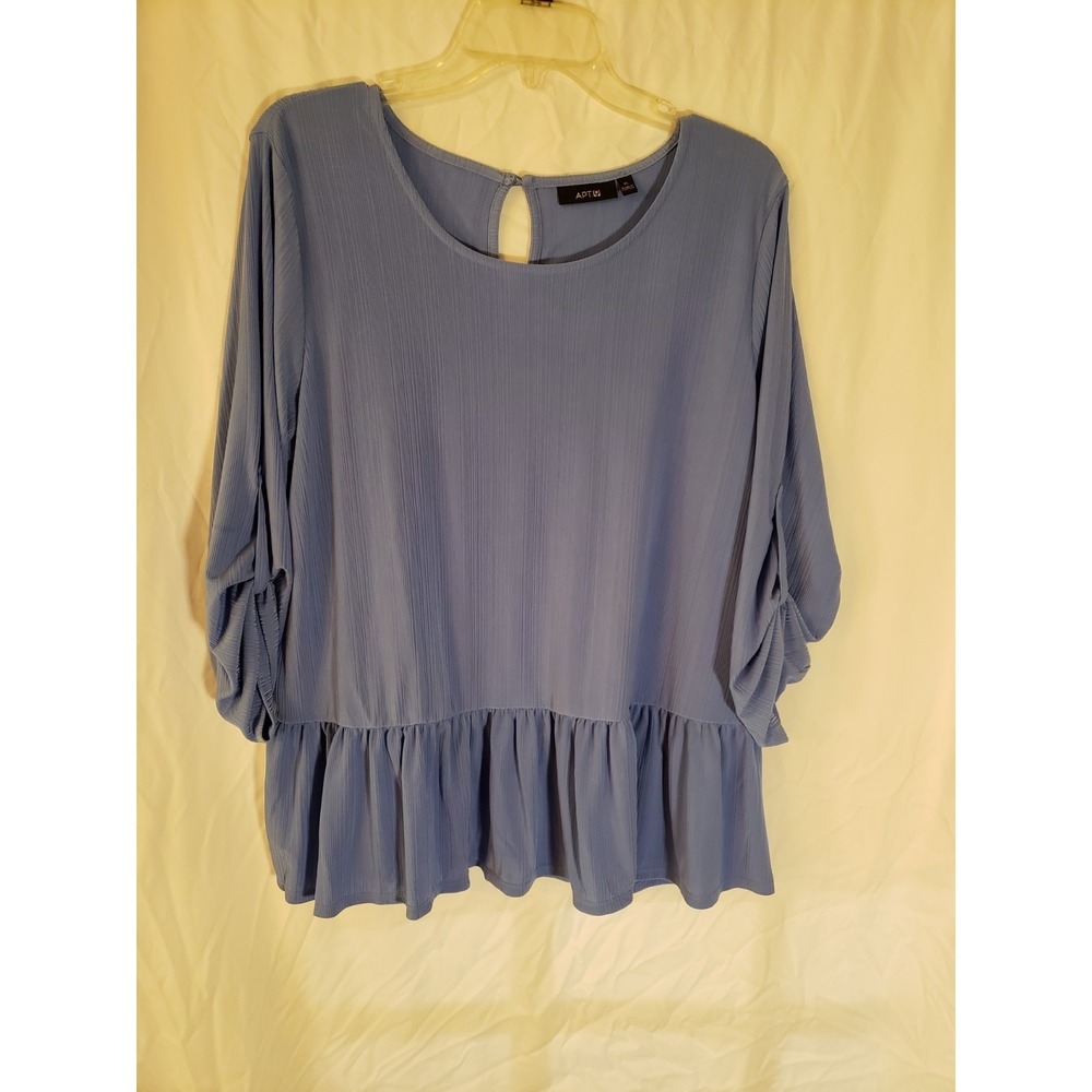 Women's Apt.9 Light Blue Ruffled Blouse Size XL